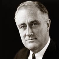 Black-and-White portrait of former President Franklin Roosevelt