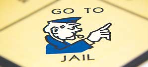 Photo of the GO-TO-JAIL placement on Monopoly game board